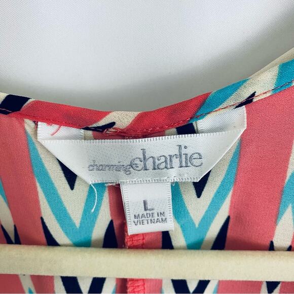 Charming Charlie Sleeveless Blouse Size Large - Picture 9 of 9